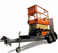 Scissor lift trailer, mobile elevated work platform for hire in Brisbane